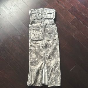 NWT Zara camo strapless zipfront dress with zippered pockets